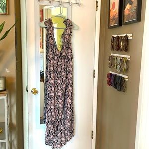 Long floral dress with romper